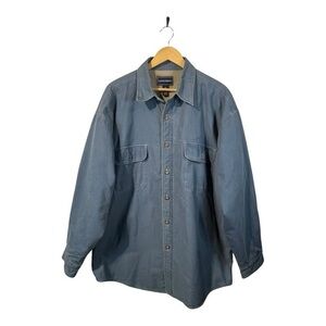 Saddlebred Denim Lined Button Down‎ Shirt Jacket Blue Warm Men Size XL